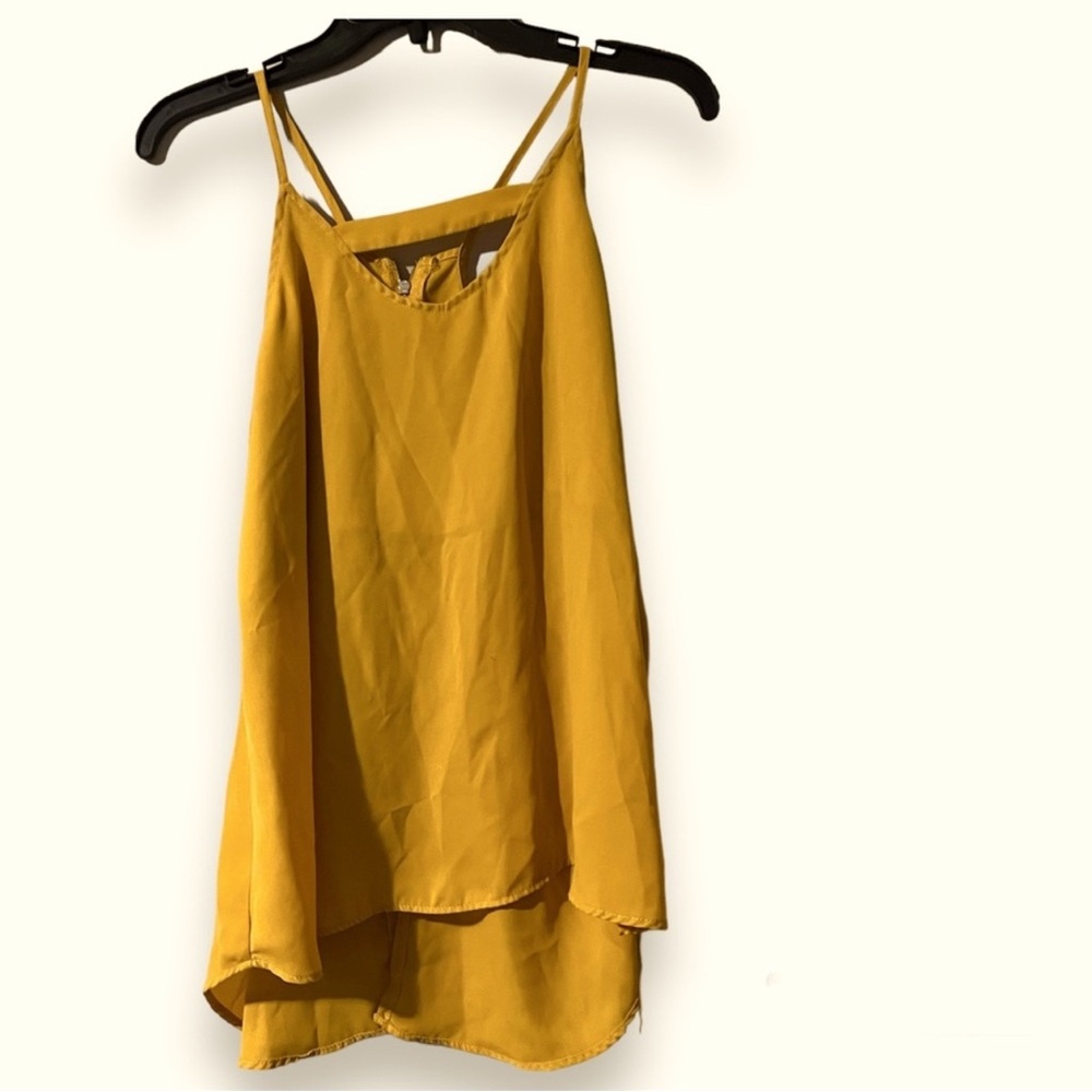 Yellow Asymmetrical Camisole‎ sleeveless Top
